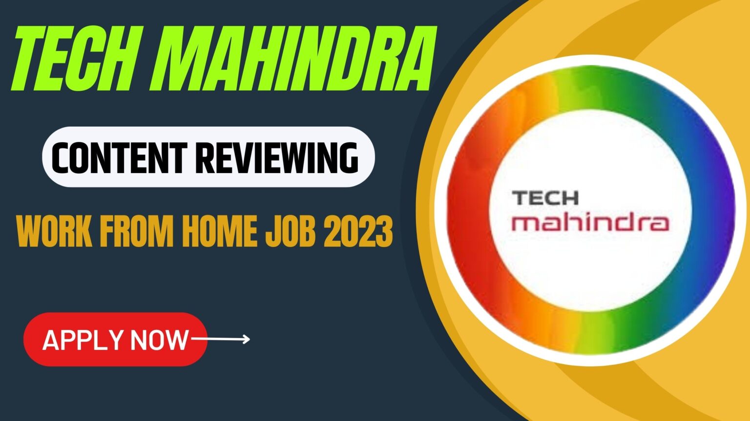 Tech Mahindra Work From Home Job SBJ HUB JOBS